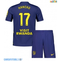 Camisa de time de futebol Atletico Madrid David Hancko #17 Replicas 2º Equipamento Infantil 2025-26 Manga Curta (+ Calças curtas)